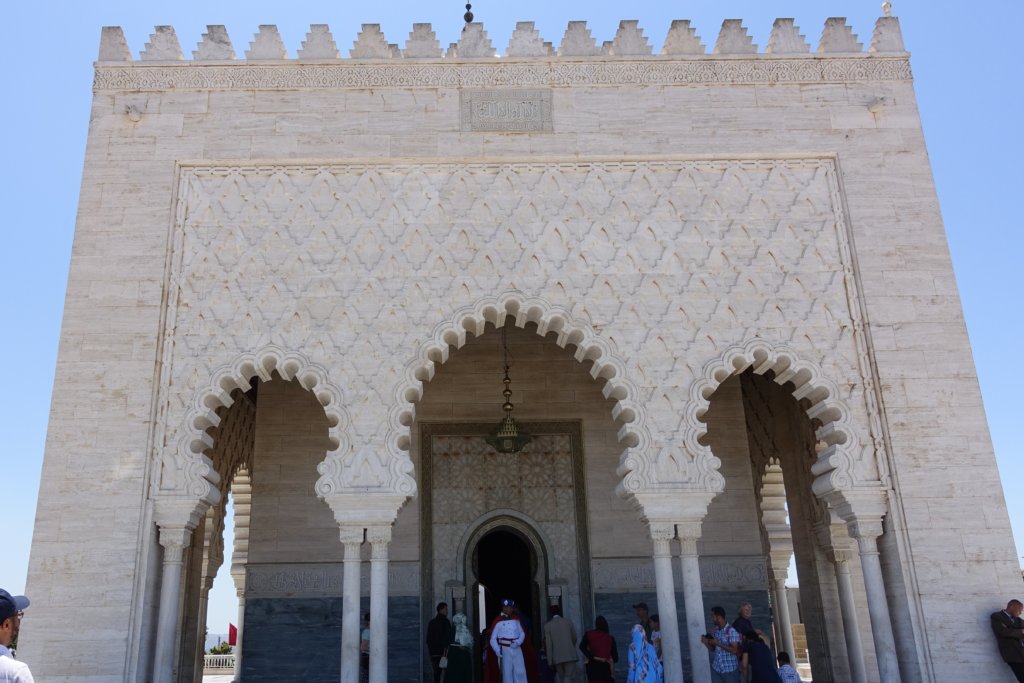 White tiled Mausoleum in Rabat