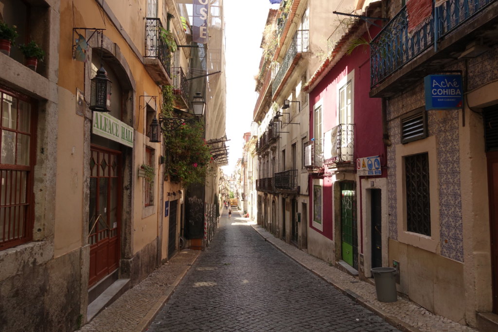 Cobble stone streets in Lisbon