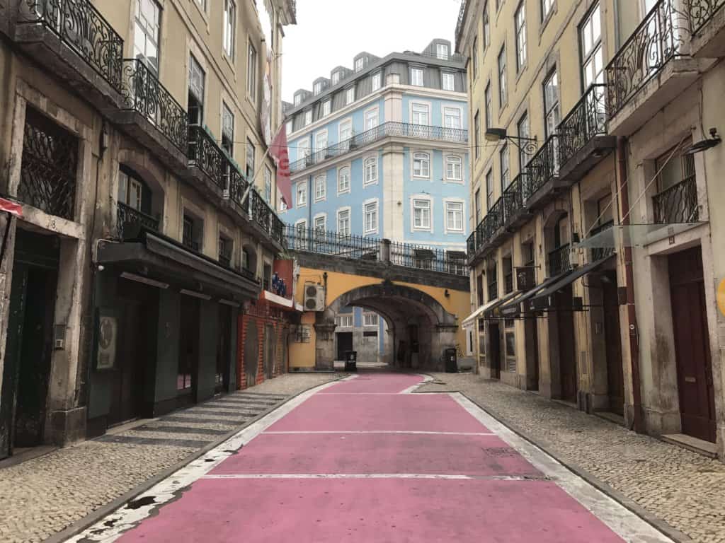 A street paved Pink