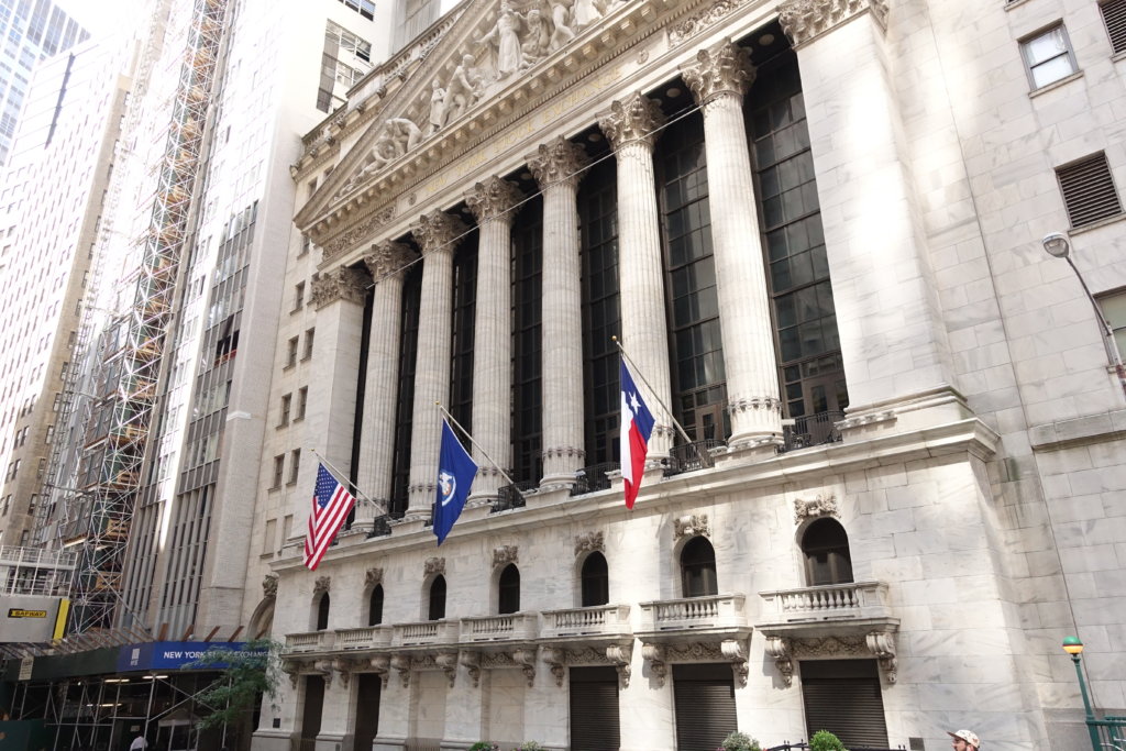 The exterior of the NYSE, one of the sites to see as a travel blogger in NYC