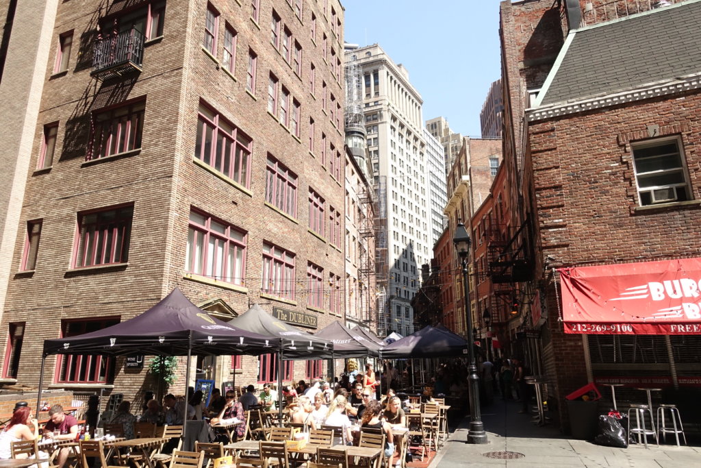 Picnic tables at Stone Street