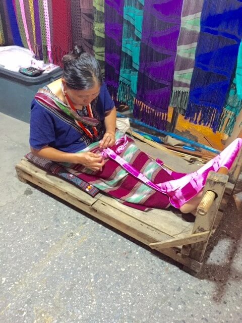Woman weaving 