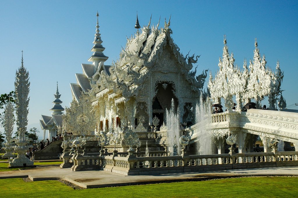 White temple, one of the sites you will see when you live in Chiang Mai