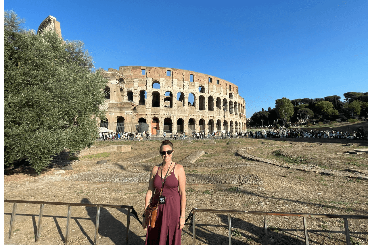 Gina in Rome at the Colleseum