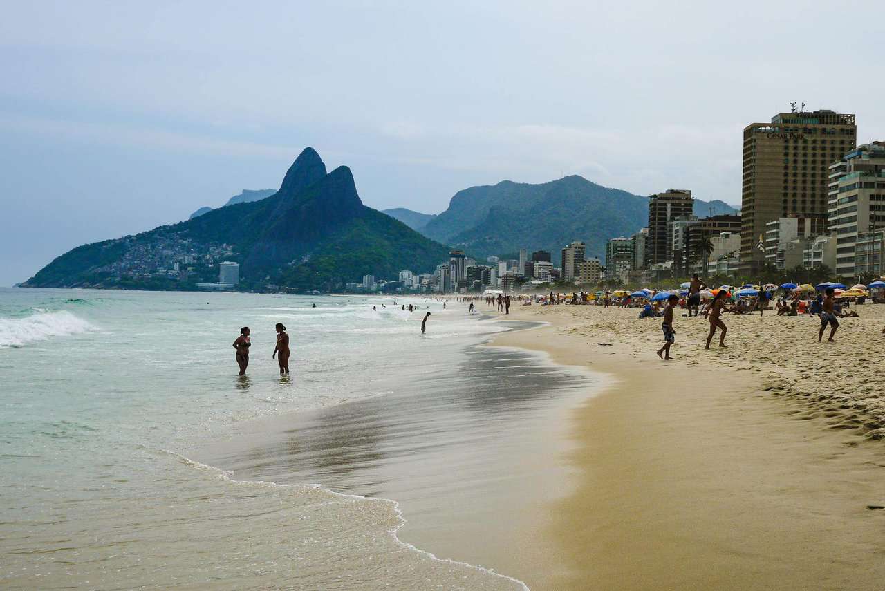 people on beach in rio de janeiro