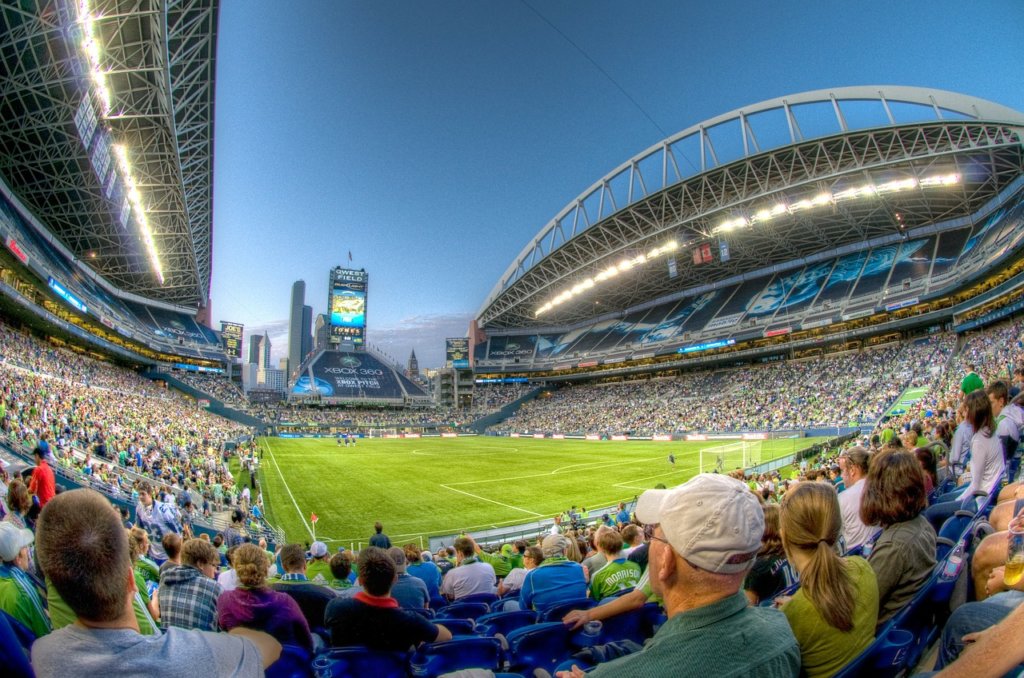 Wide Angle view of a football stadium 