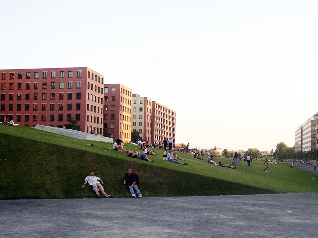 A grassy slope to watch people at as one of the best things to do in Berlin
