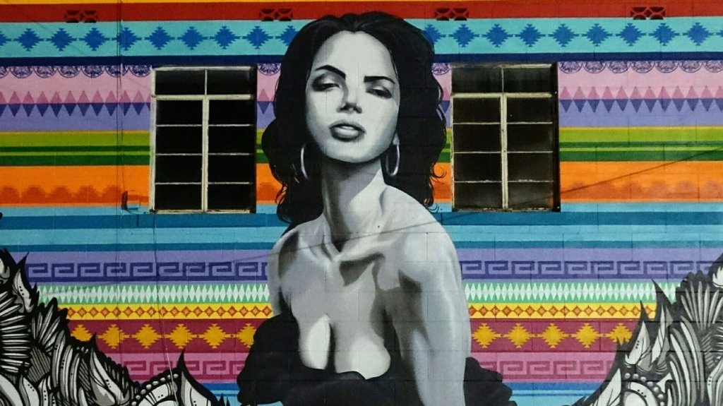 A womans face on a wall in san antonio 