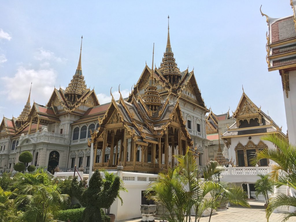 The exterior of the Grand palace in Bangkok