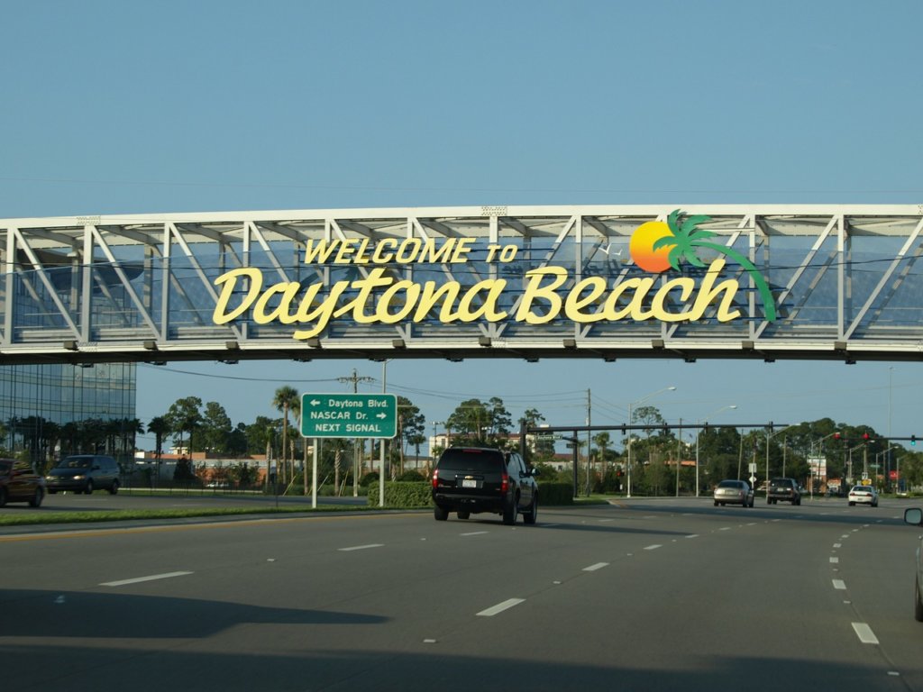 Daytona Beach sign as one of the Fab Spots In Florida