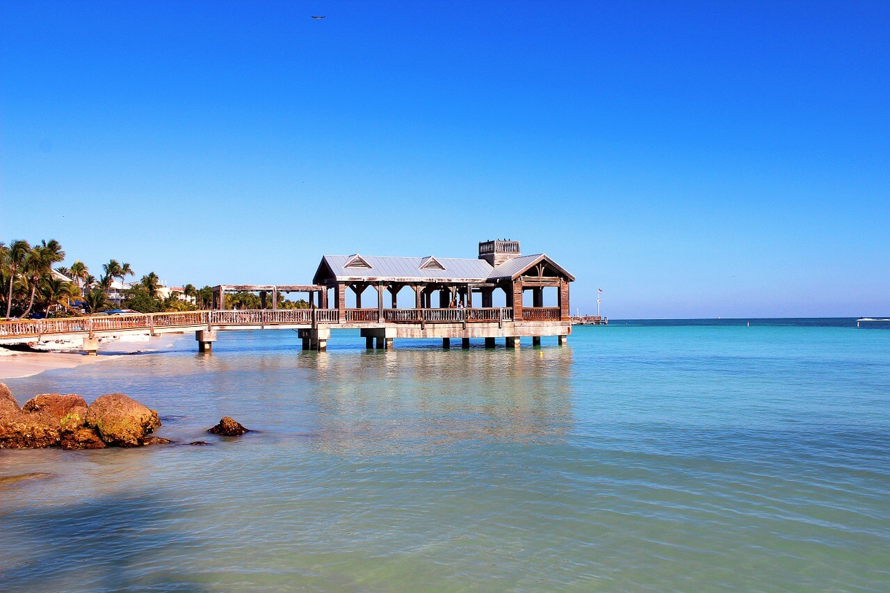 A long pier in Key West Florida