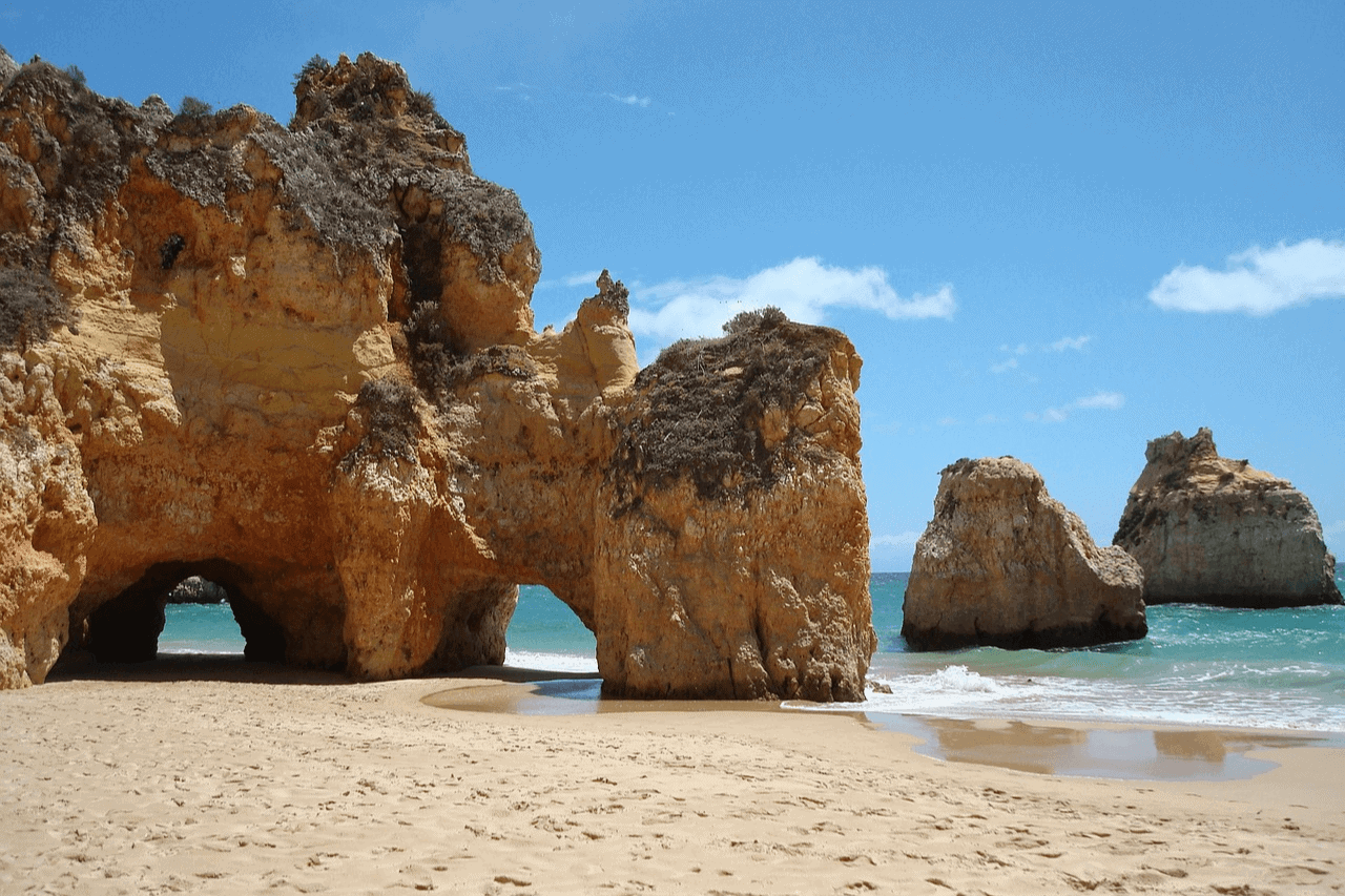 Beautiful sandy beach in the Algarve region, Portugal