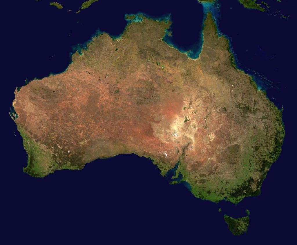 An aerial view of Australia