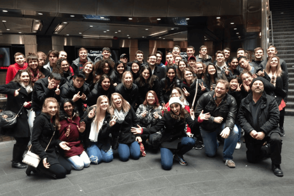 Gina as a tour guide in New York City 