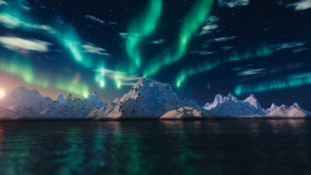 Northern Lights in Norway seen from the lofoten islands