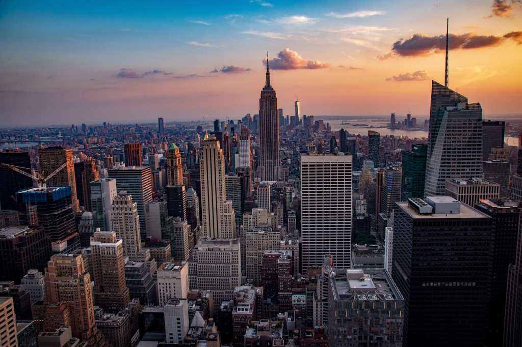 Sunset image of New York City
