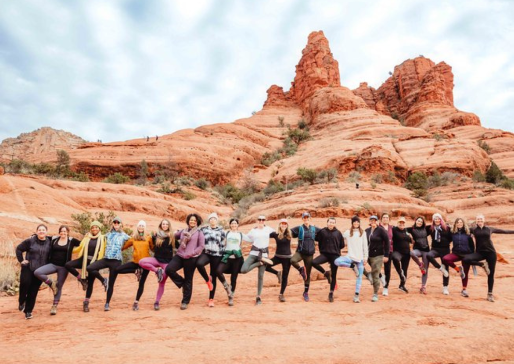 Group of Woman doing yoga in Arizona