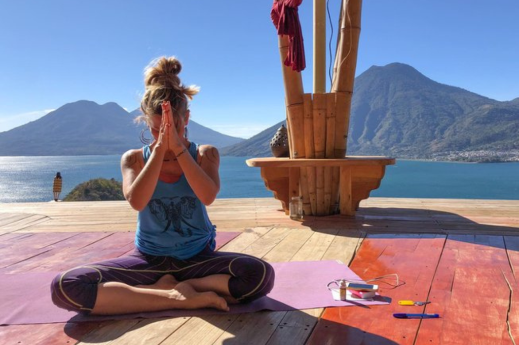 Woman doing yoga Mexican wellness retreats 