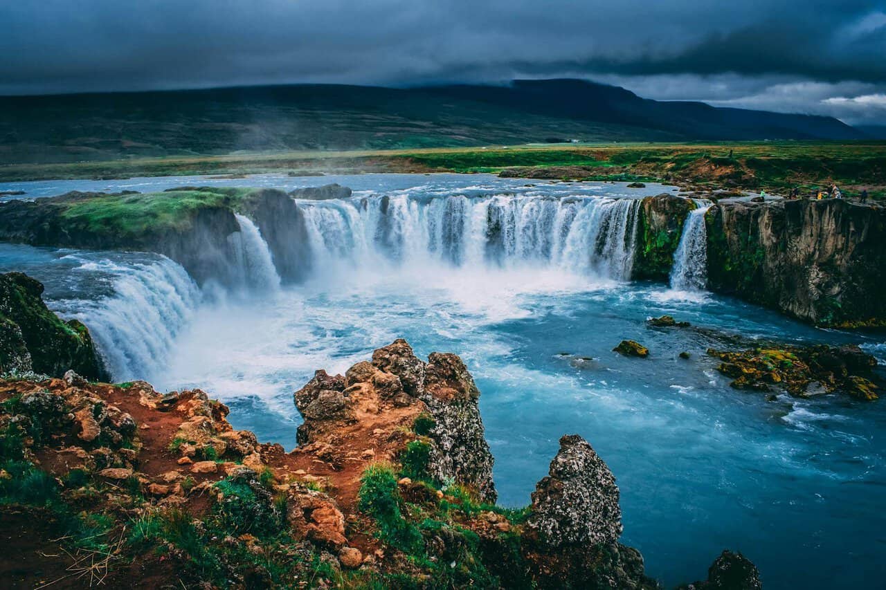 flowing waterfalls