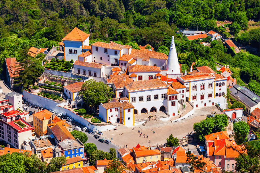 aerial view of the town of sintra 