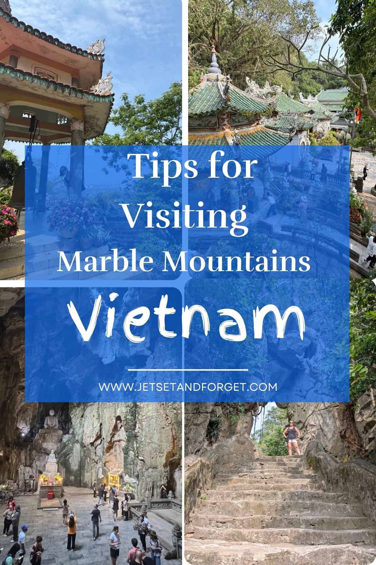 Tourists exploring the caves and temples of Marble Mountains in Vietnam, a must-visit cultural destination.